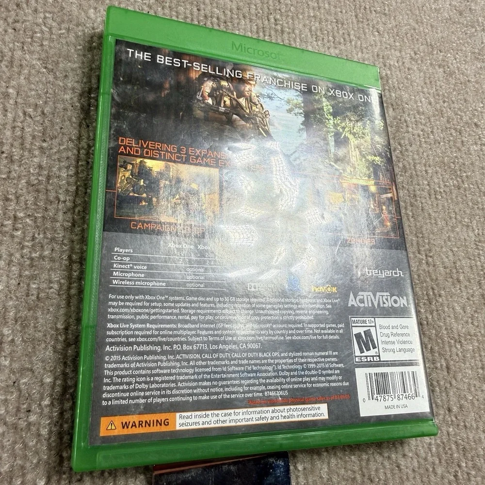 Call of‎ Duty: Black Ops 3 (Microsoft Xbox One, Tested Working)